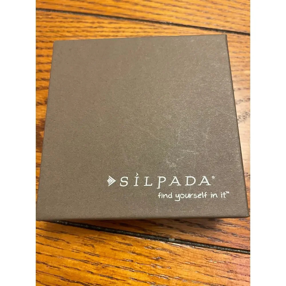 Silpada B2012 Sterling silver disc bracelet brown cord button adjustable